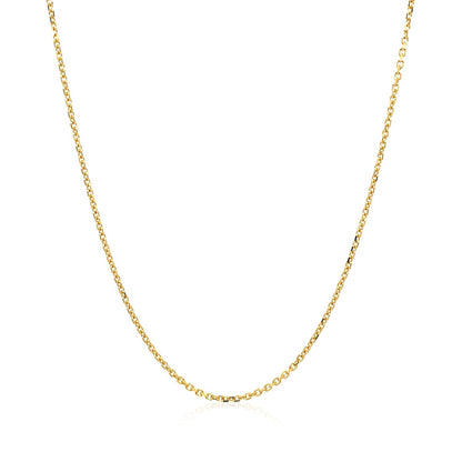 18k Yellow Gold Diamond Cut Cable Link Chain 1.1mm-Teresa&#39;s Fashionista LLC