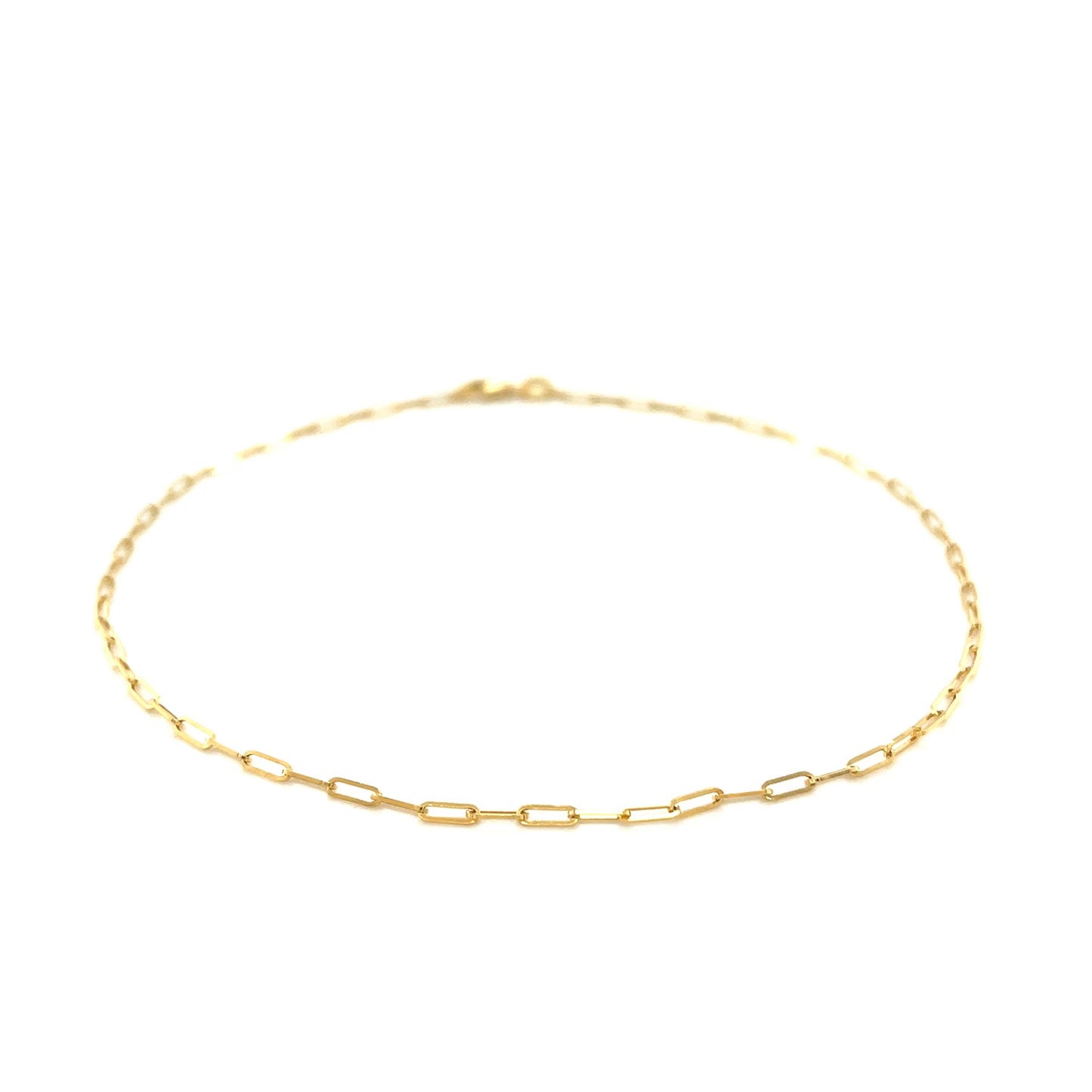 14K Yellow Gold Fine Paperclip Anklet (1.5mm)-Teresa&#39;s Fashionista LLC