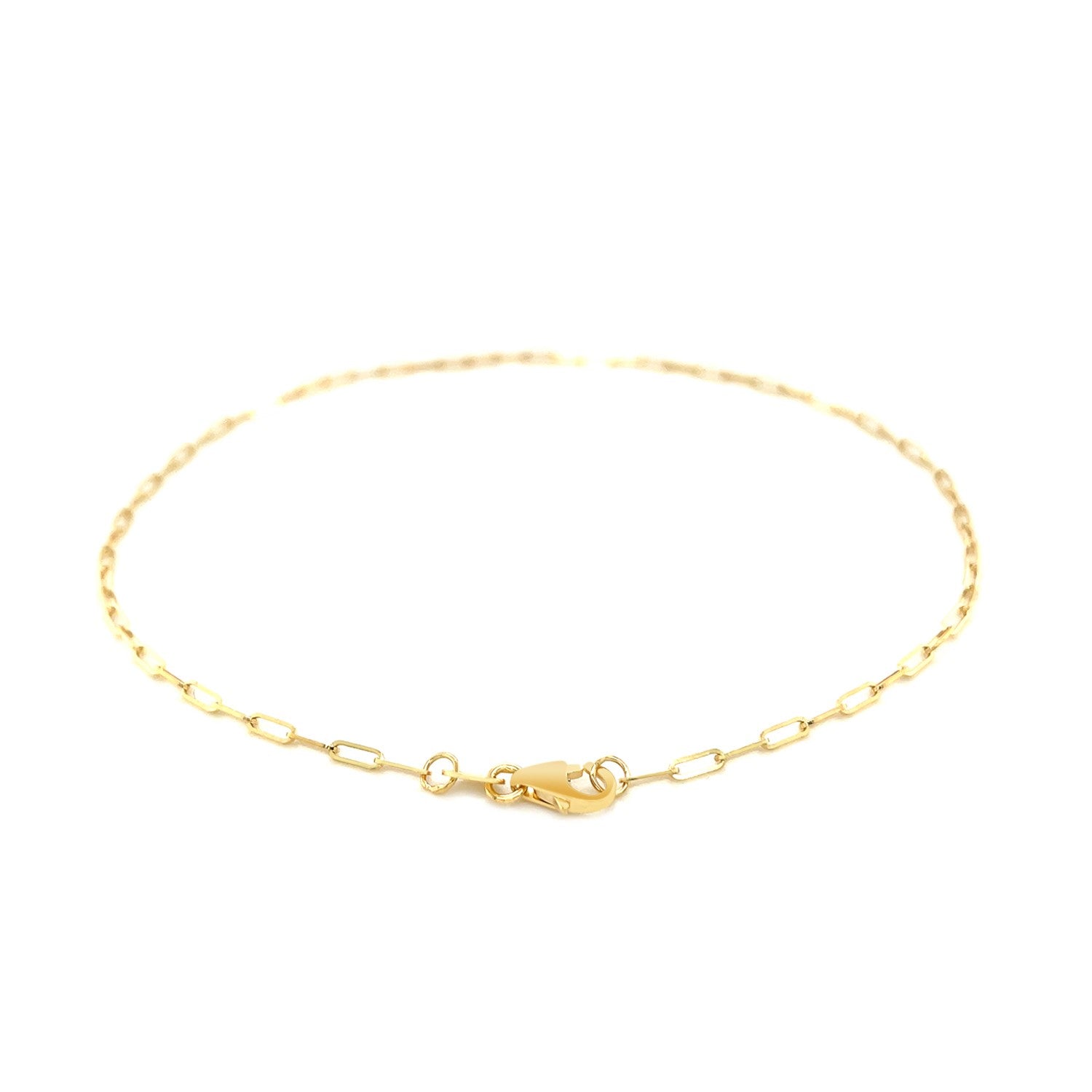 14K Yellow Gold Fine Paperclip Anklet (1.5mm)-Teresa&#39;s Fashionista LLC