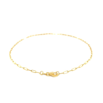 14K Yellow Gold Fine Paperclip Anklet (1.5mm)-Teresa&#39;s Fashionista LLC