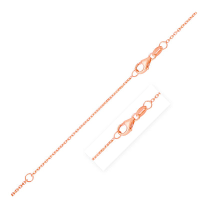 Double Extendable Diamond Cut Cable Chain in 14k Rose Gold (0.8mm)-Teresa&#39;s Fashionista LLC