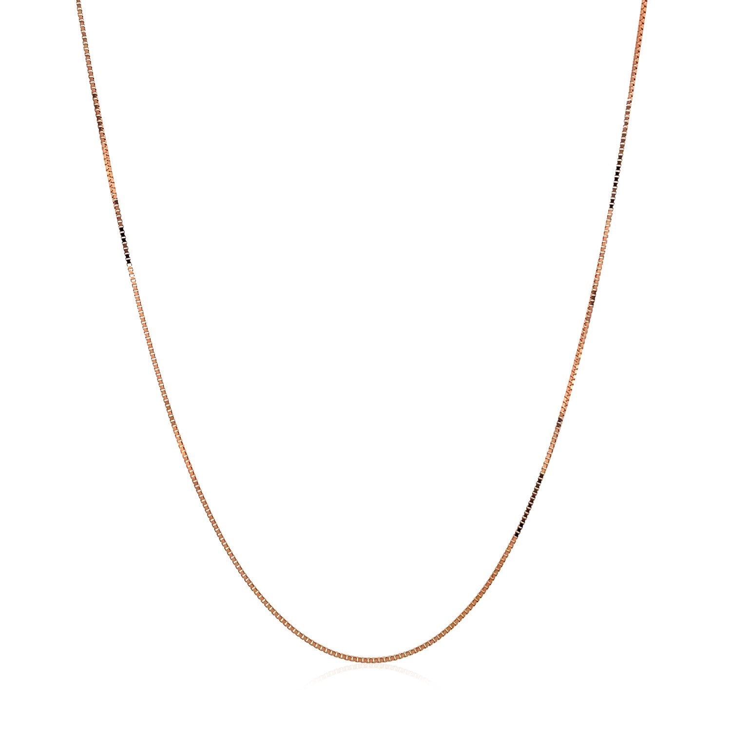 10k Rose Gold Classic Box Chain 0.45mm-Teresa&#39;s Fashionista LLC