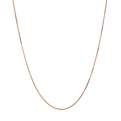 10k Rose Gold Classic Box Chain 0.45mm-Teresa&#39;s Fashionista LLC