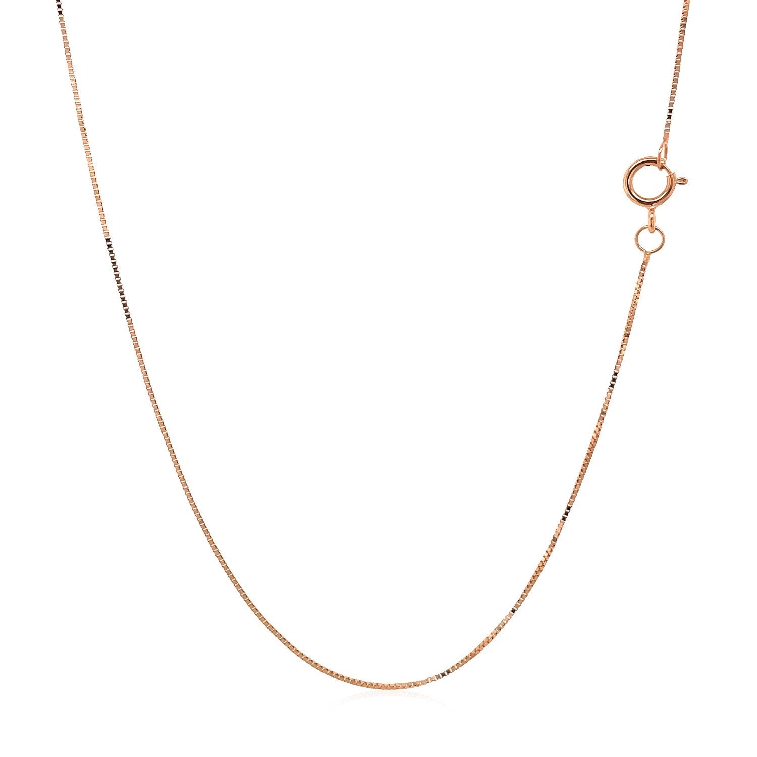 10k Rose Gold Classic Box Chain 0.45mm-Teresa&#39;s Fashionista LLC