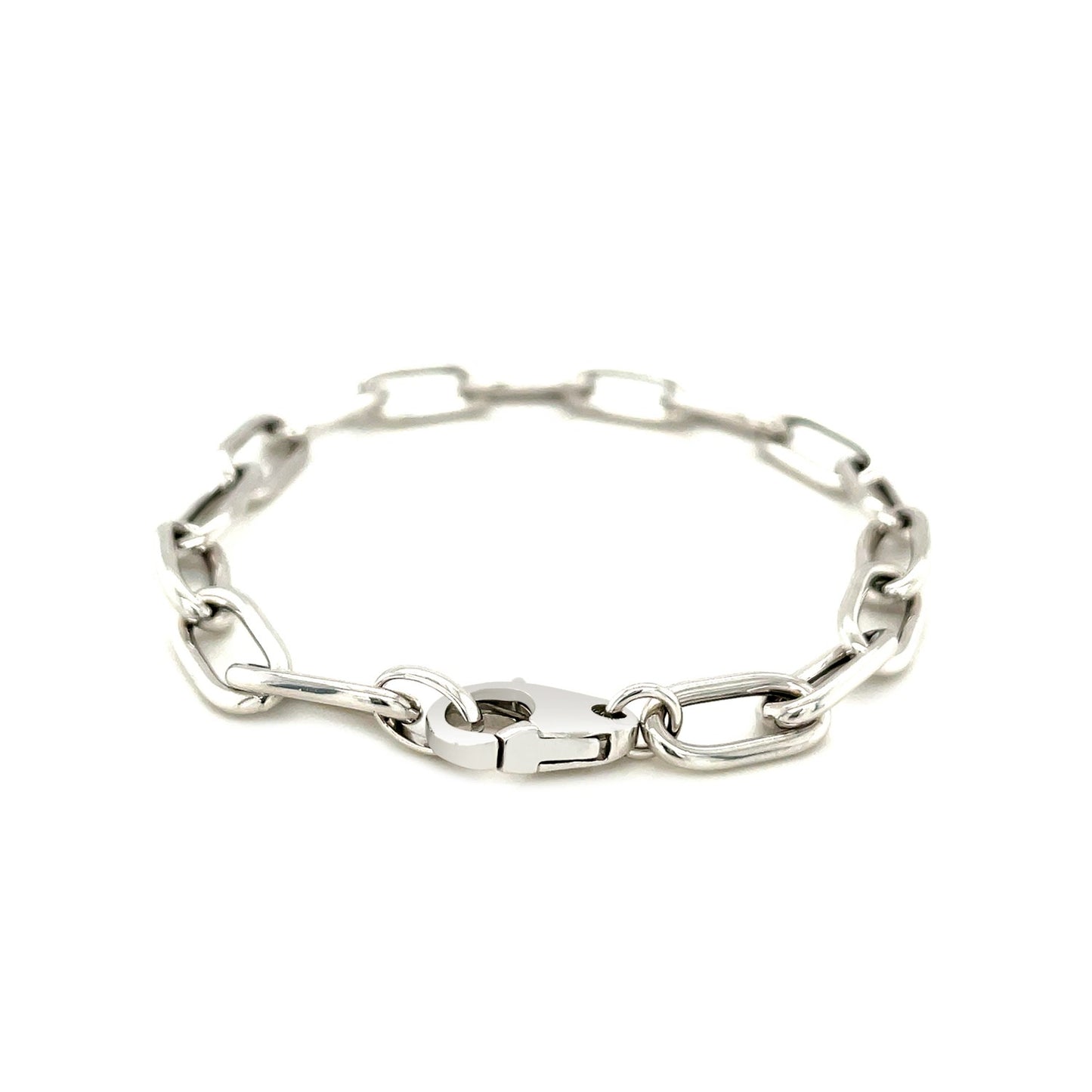 Sterling Silver Wide Paperclip Chain Bracelet-Teresa&#39;s Fashionista LLC