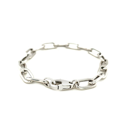 Sterling Silver Wide Paperclip Chain Bracelet-Teresa&#39;s Fashionista LLC