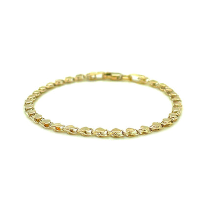 2.9mm 14k Yellow Gold Heart Anklet-Teresa&#39;s Fashionista LLC