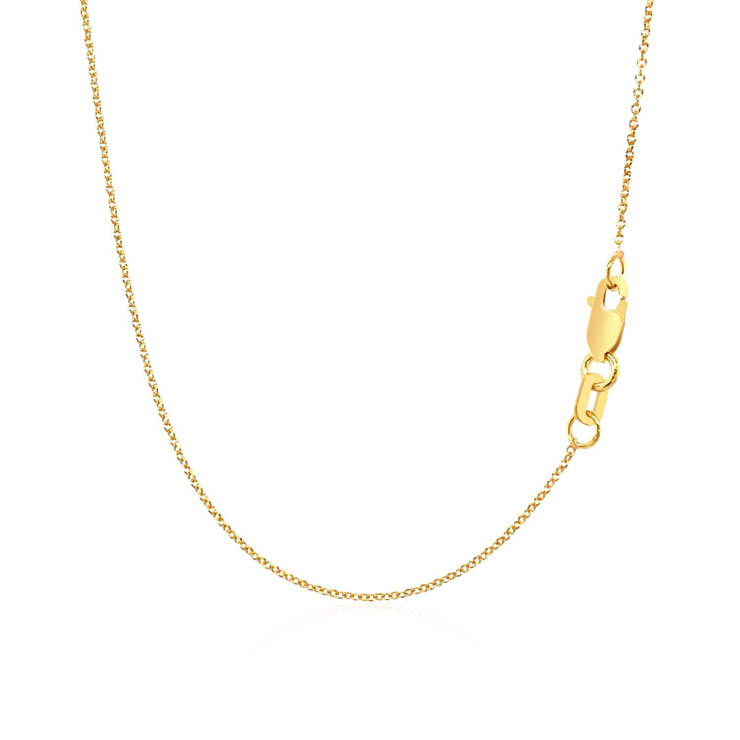 14k Yellow Gold Polished Moon Necklace with Diamond-Teresa&#39;s Fashionista LLC