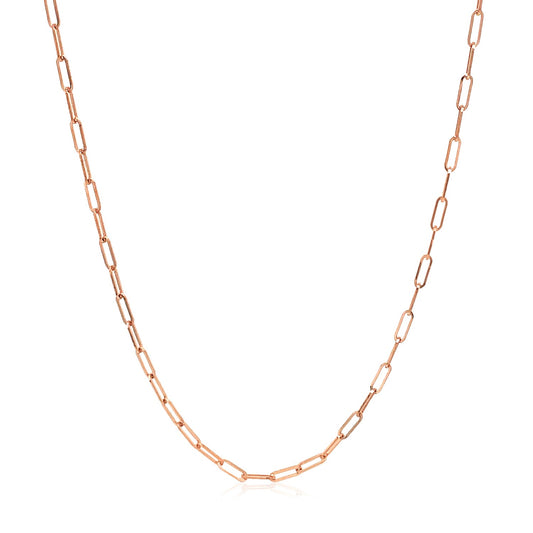 14k Rose Gold Adjustable Paperclip Chain 1.5mm-Teresa&#39;s Fashionista LLC