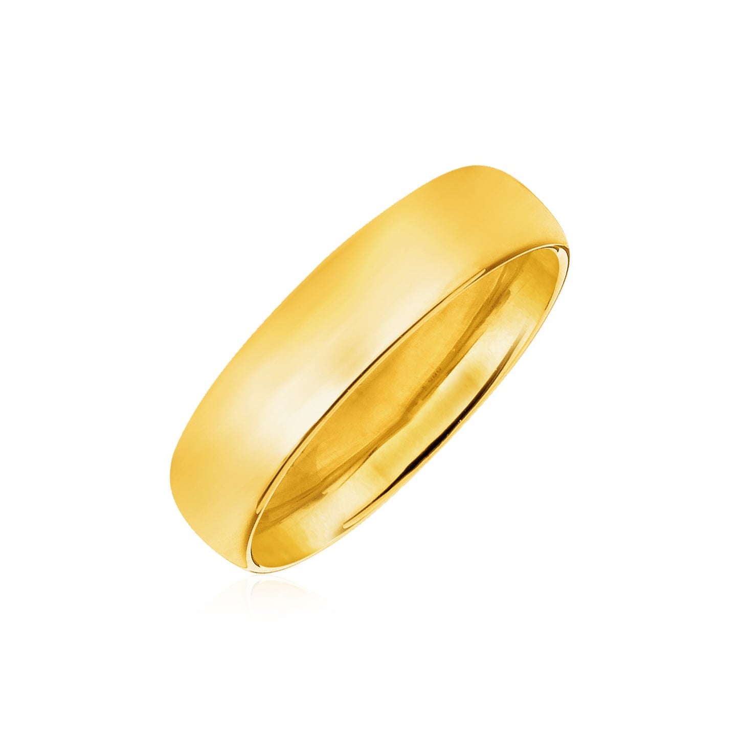 14k Yellow Gold 6mm Comfort Fit Wedding Band-Teresa&#39;s Fashionista LLC