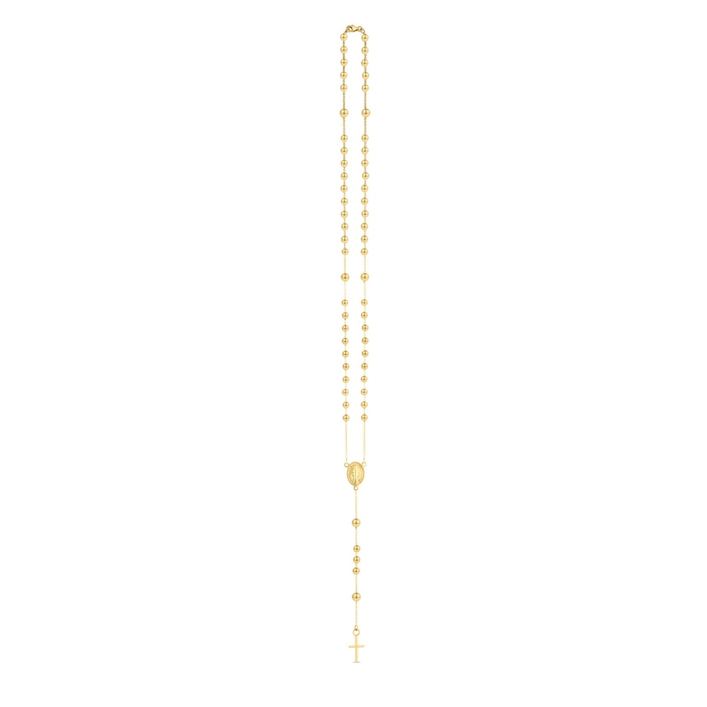 14K Yellow Gold Rosary Necklace-Teresa&#39;s Fashionista LLC