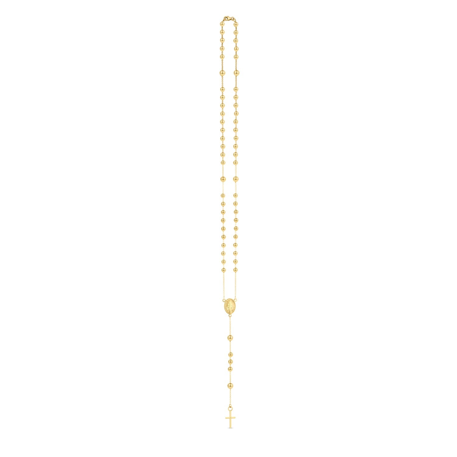 14K Yellow Gold Rosary Necklace-Teresa&#39;s Fashionista LLC