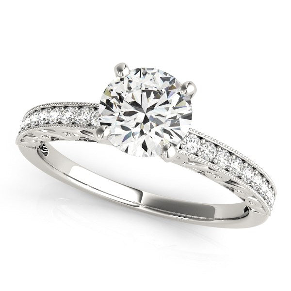 14k White Gold Antique Style Diamond Engagement Ring (1 1/8 cttw)-Teresa&#39;s Fashionista LLC