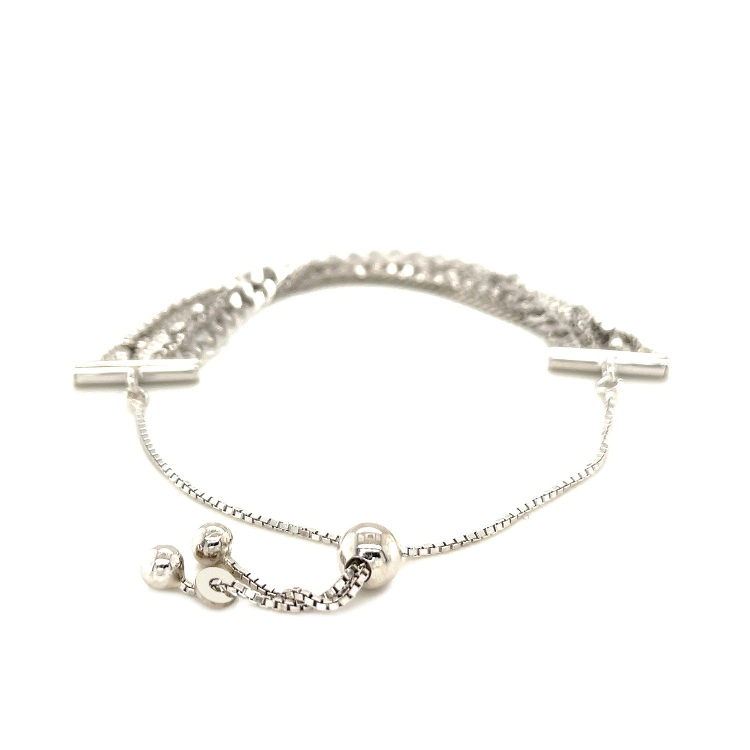 Adjustable Multi Chain Bracelet in Sterling Silver-Teresa&#39;s Fashionista LLC