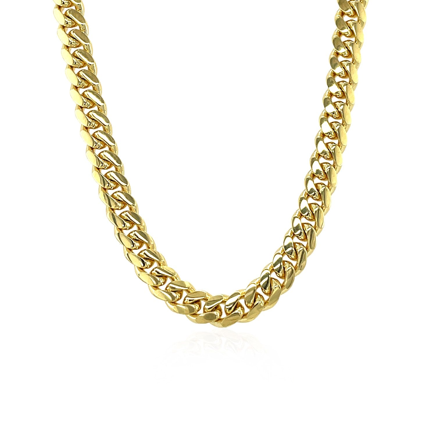 5.0mm 14k Yellow Gold Classic Miami Cuban Solid Chain-Teresa&#39;s Fashionista LLC