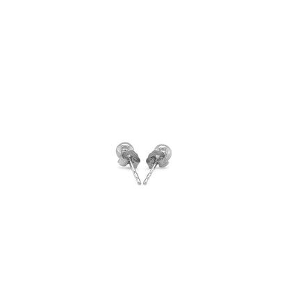 14k White Gold Round Stud Earrings (4.0 mm)-Teresa&#39;s Fashionista LLC