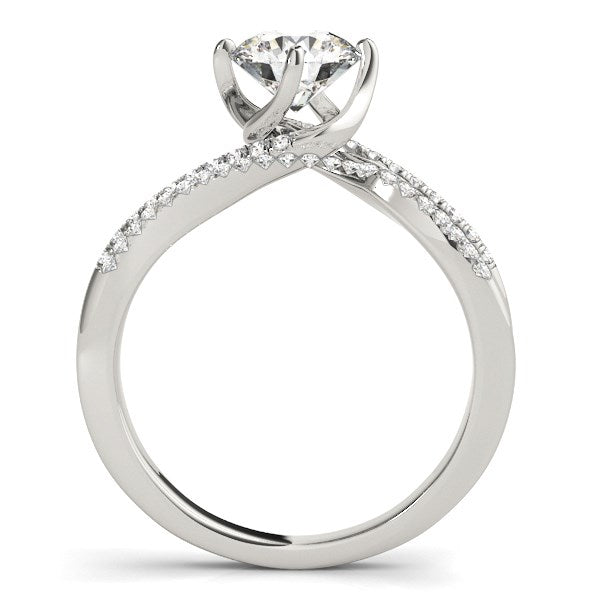 14k White Gold Spiral Design Pronged Diamond Engagement Ring (1 1/8 cttw)-Teresa&#39;s Fashionista LLC