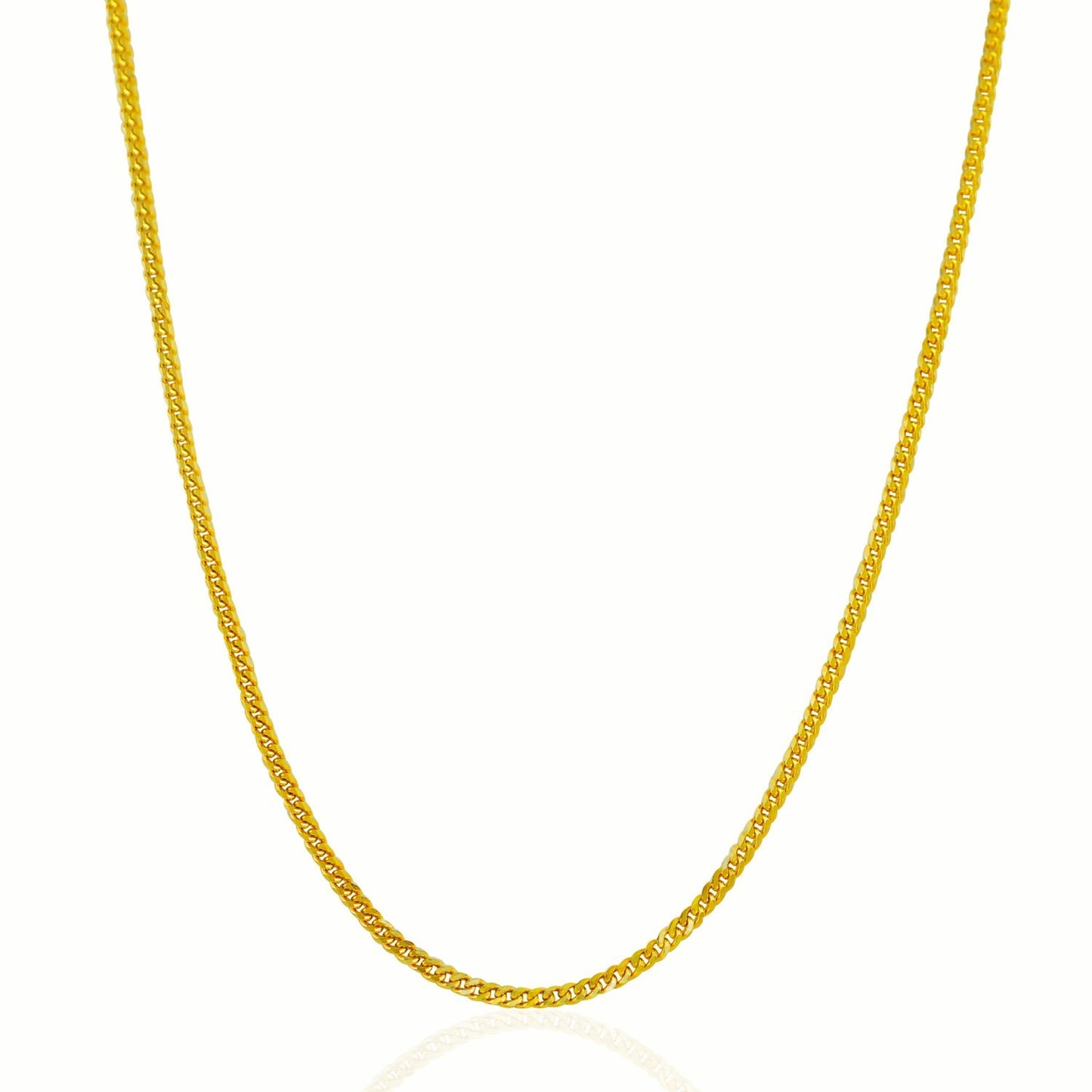 2.2mm 18k Yellow Gold Gourmette Chain-Teresa&#39;s Fashionista LLC