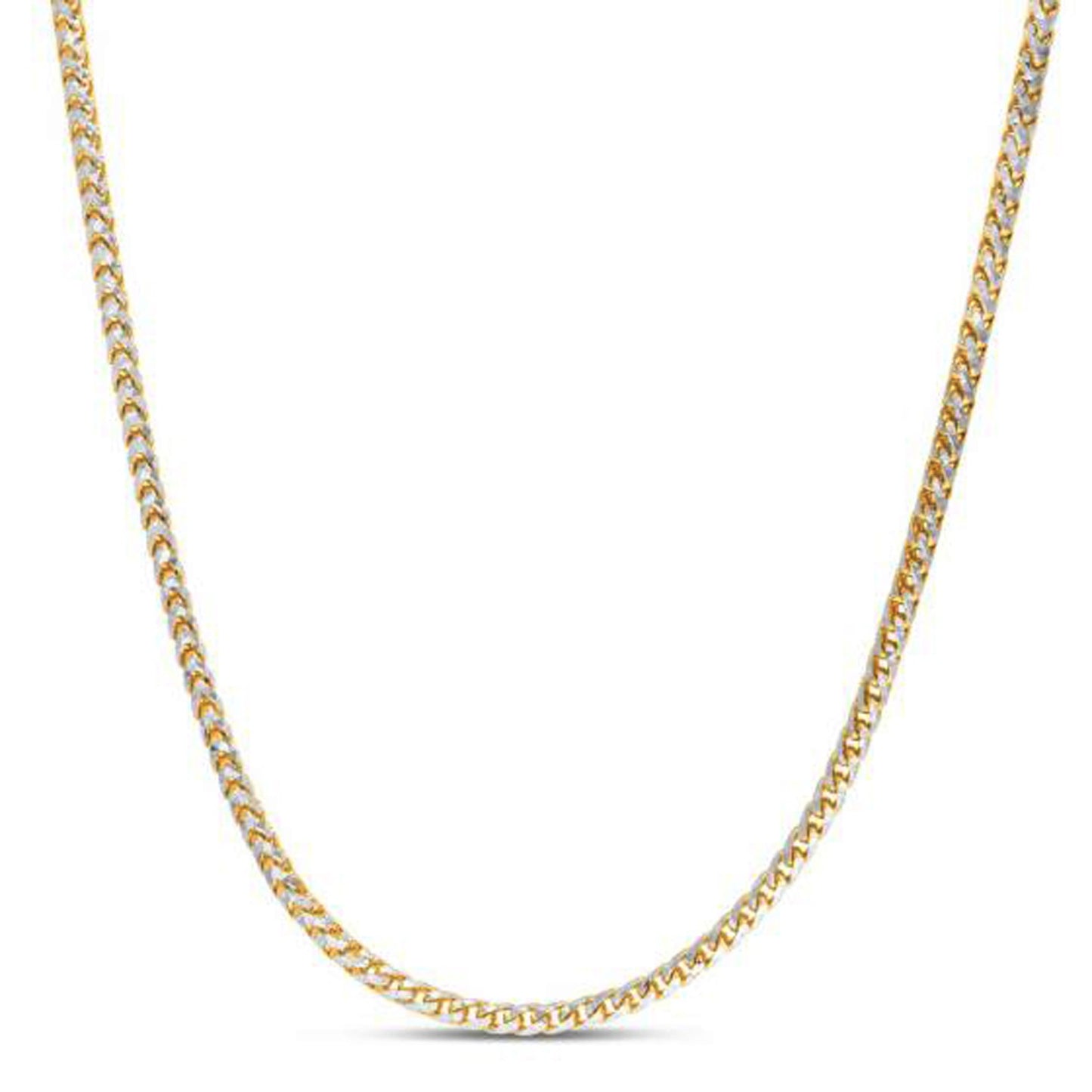 3.1mm 14k Yellow Gold Round Pave Franco Chain-Teresa&#39;s Fashionista LLC