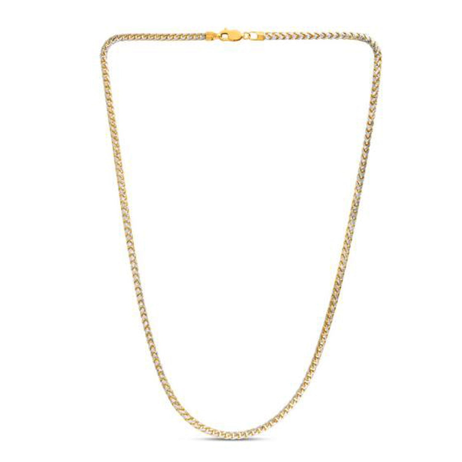 3.1mm 14k Yellow Gold Round Pave Franco Chain-Teresa&#39;s Fashionista LLC