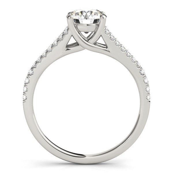 14k White Gold Split Shank Round Pronged Diamond Engagement Ring (1 1/8 cttw)-Teresa&#39;s Fashionista LLC