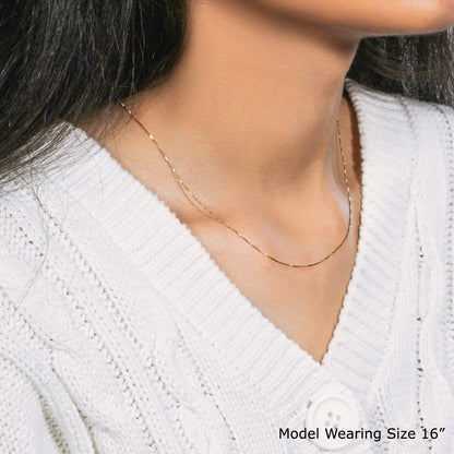 10k Yellow Gold Classic Box Chain 0.45mm-Teresa&#39;s Fashionista LLC