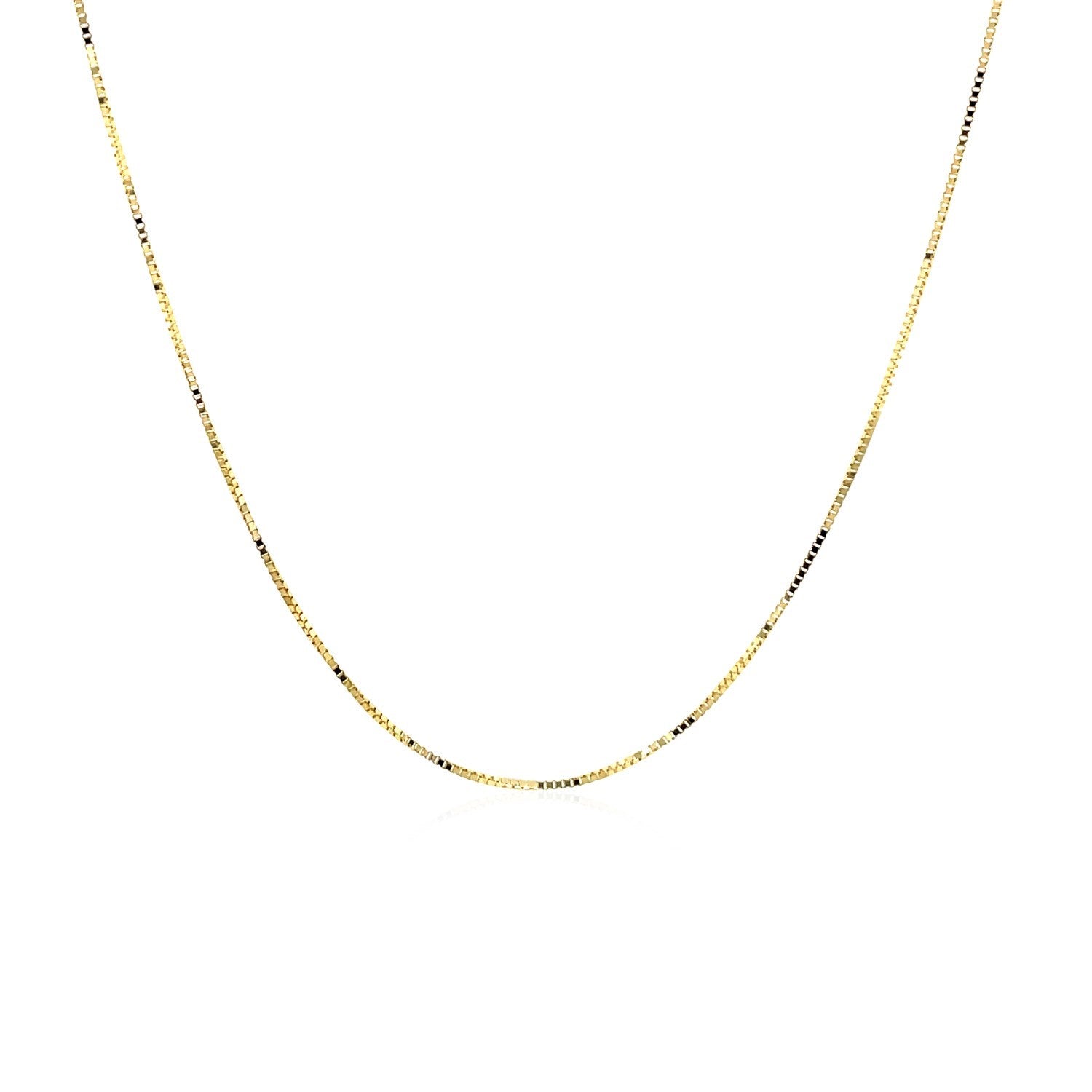 10k Yellow Gold Classic Box Chain 0.45mm-Teresa&#39;s Fashionista LLC