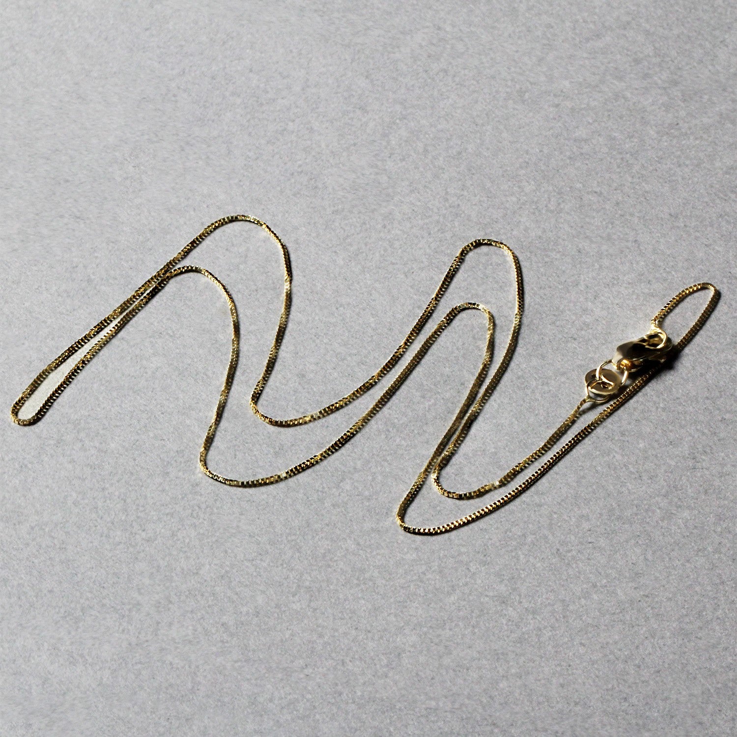 10k Yellow Gold Classic Box Chain 0.45mm-Teresa&#39;s Fashionista LLC