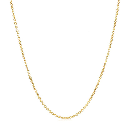 14k Yellow Gold Round Cable Link Chain 1.3mm-Teresa&#39;s Fashionista LLC