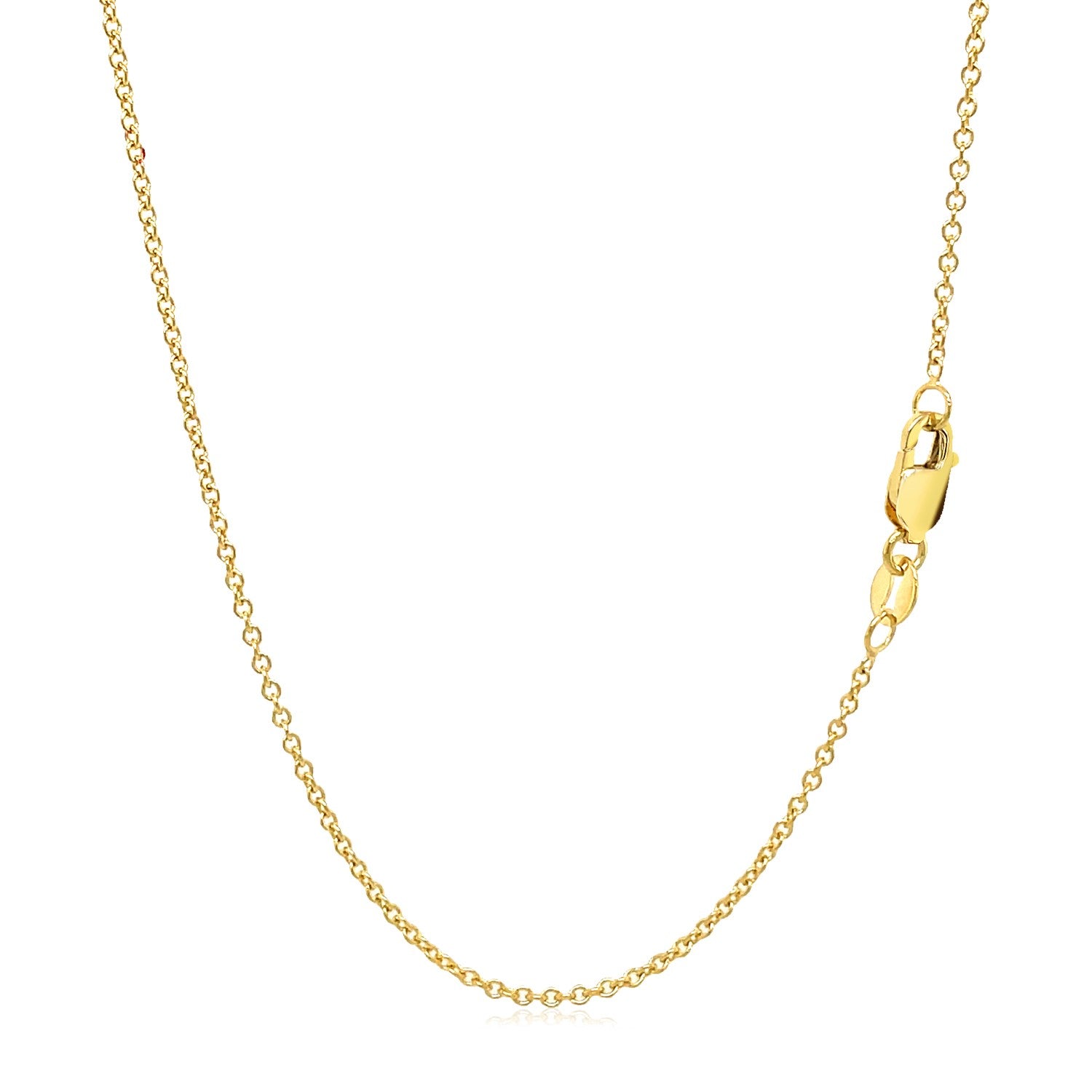 14k Yellow Gold Round Cable Link Chain 1.3mm-Teresa&#39;s Fashionista LLC