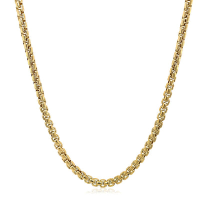 14k Yellow Gold Solid Round Box Chain 2.5 mm-Teresa&#39;s Fashionista LLC