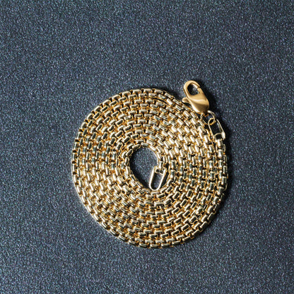 14k Yellow Gold Solid Round Box Chain 2.5 mm-Teresa&#39;s Fashionista LLC