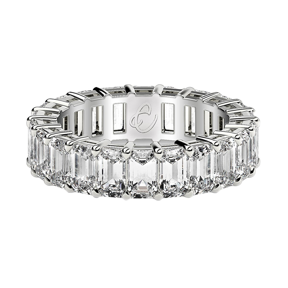 Emerald Cut Lab Grown Diamond Eternity Ring in 14k White Gold (4 cttw FG/VS2)-Teresa&#39;s Fashionista LLC