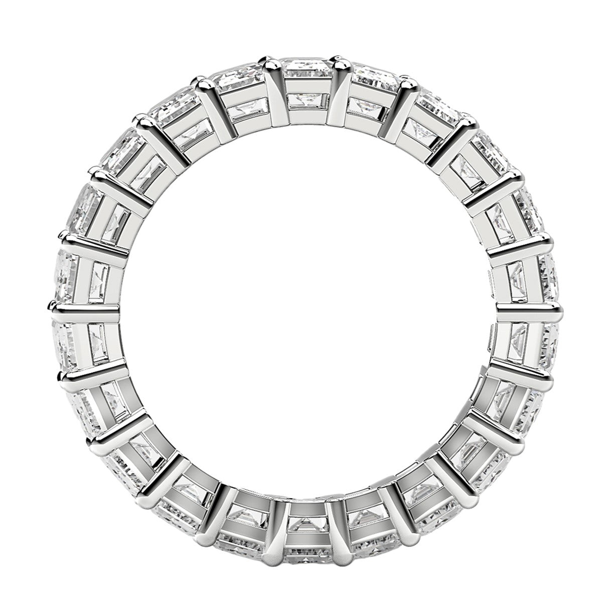 Emerald Cut Lab Grown Diamond Eternity Ring in 14k White Gold (4 cttw FG/VS2)-Teresa&#39;s Fashionista LLC