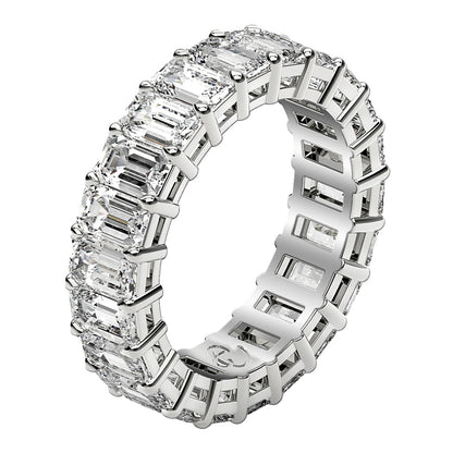 Emerald Cut Lab Grown Diamond Eternity Ring in 14k White Gold (4 cttw FG/VS2)-Teresa&#39;s Fashionista LLC