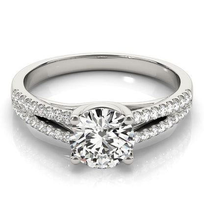 14k White Gold Split Shank Round Diamond Engagement Ring (1 1/8 cttw)-Teresa&#39;s Fashionista LLC