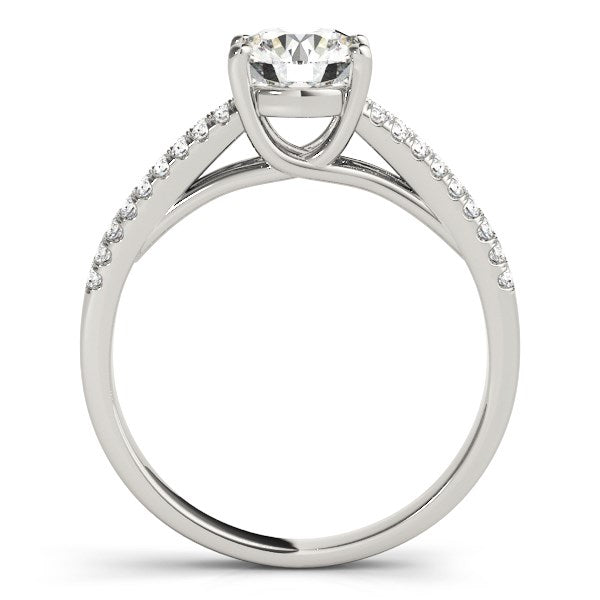 14k White Gold Split Shank Round Diamond Engagement Ring (1 1/8 cttw)-Teresa&#39;s Fashionista LLC