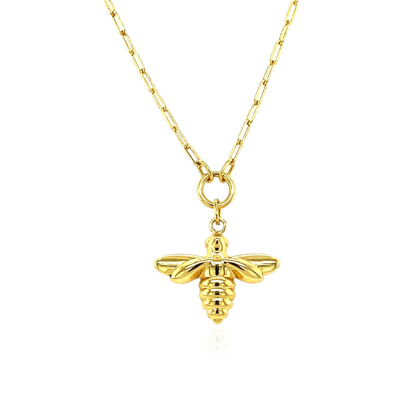 14K Yellow Gold Bee Necklace-Teresa&#39;s Fashionista LLC