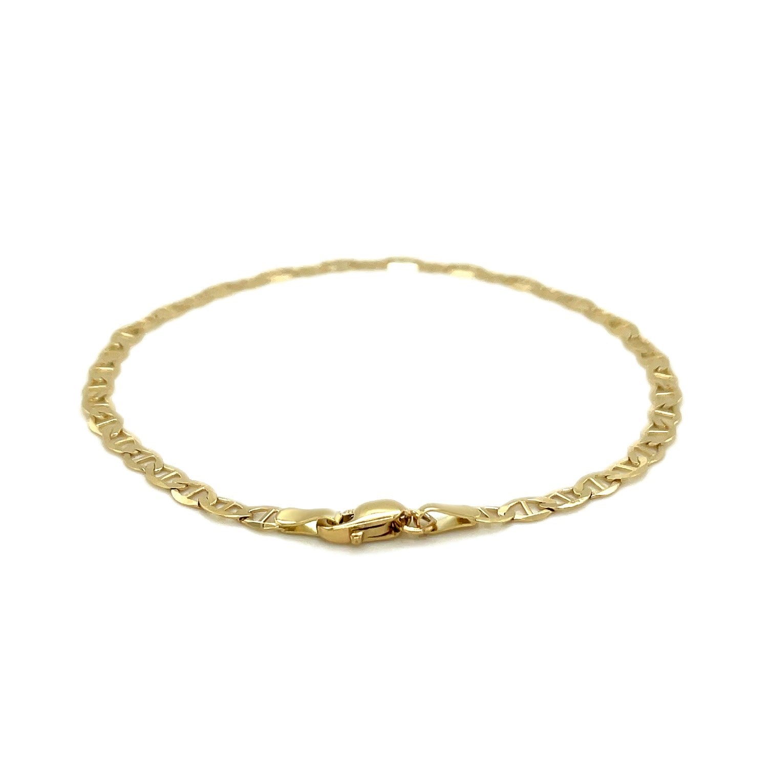 3.2mm 10k Yellow Gold Mariner Link Anklet-Teresa&#39;s Fashionista LLC