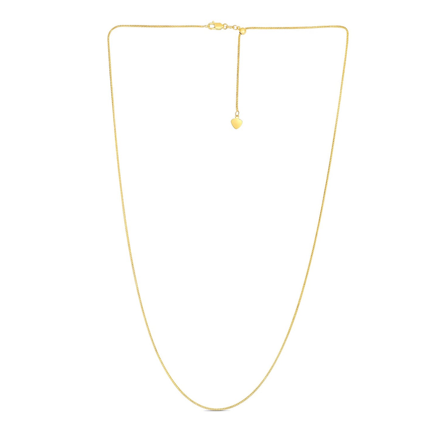 14k Yellow Gold Adjustable Franco Chain 0.9mm-Teresa&#39;s Fashionista LLC