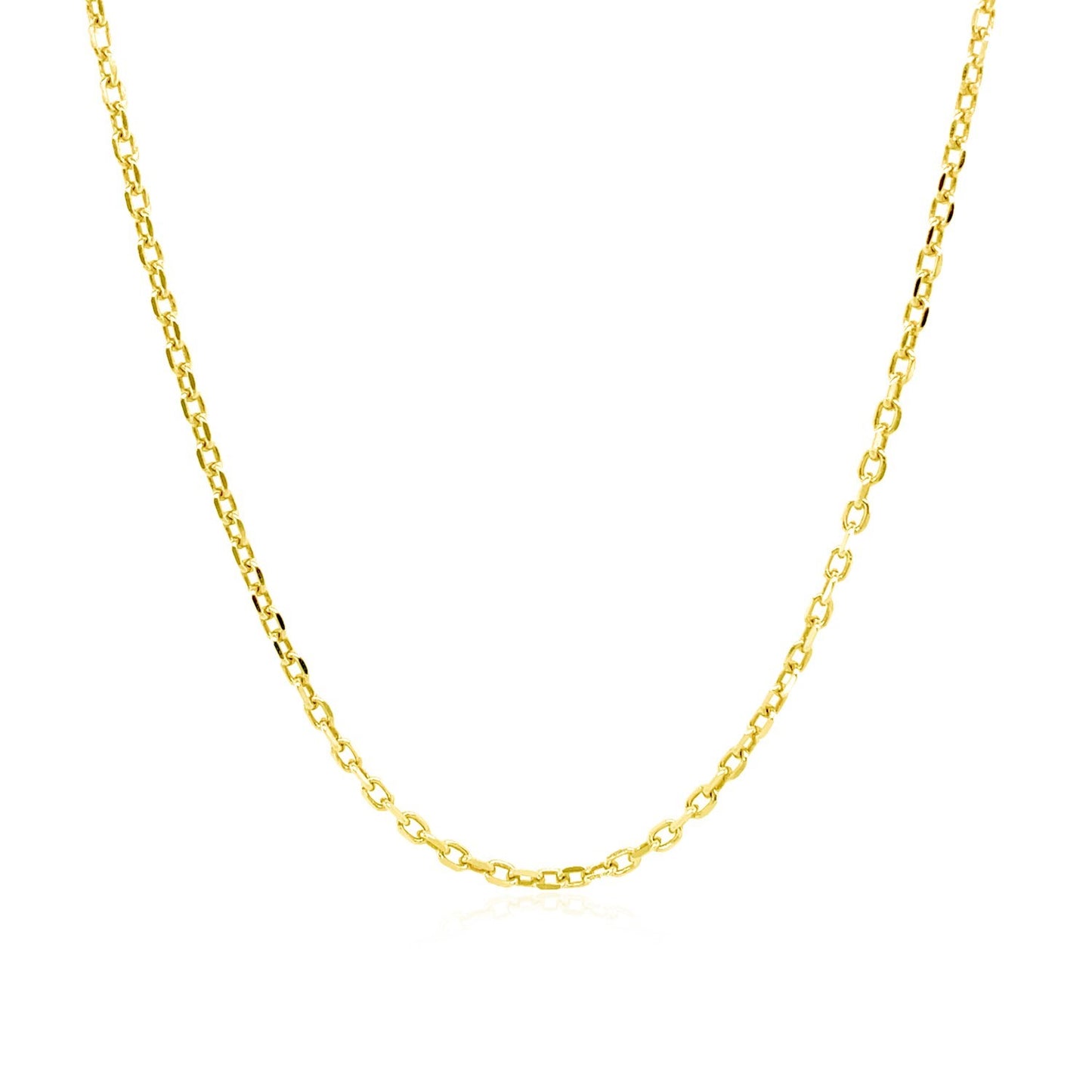 18k Yellow Gold Diamond Cut Cable Link Chain 1.5mm-Teresa&#39;s Fashionista LLC