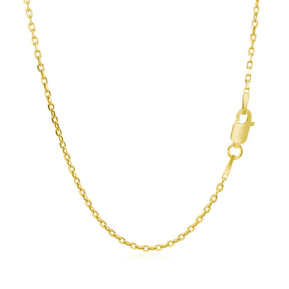 18k Yellow Gold Diamond Cut Cable Link Chain 1.5mm-Teresa&#39;s Fashionista LLC