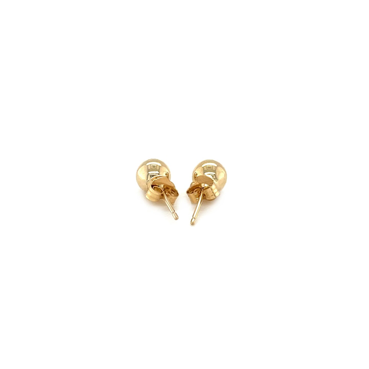 14k Yellow Gold Round Stud Earrings (5.0 mm)-Teresa&#39;s Fashionista LLC