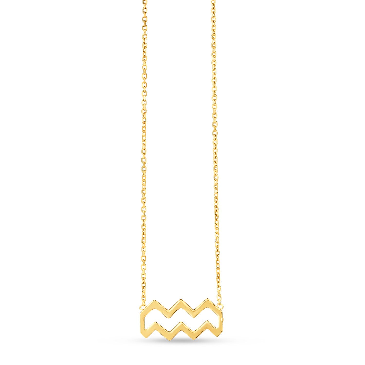 14K Yellow Gold Aquarius Necklace-Teresa&#39;s Fashionista LLC