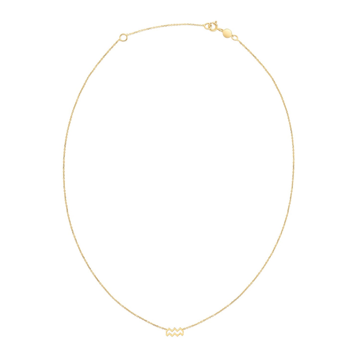 14K Yellow Gold Aquarius Necklace-Teresa&#39;s Fashionista LLC