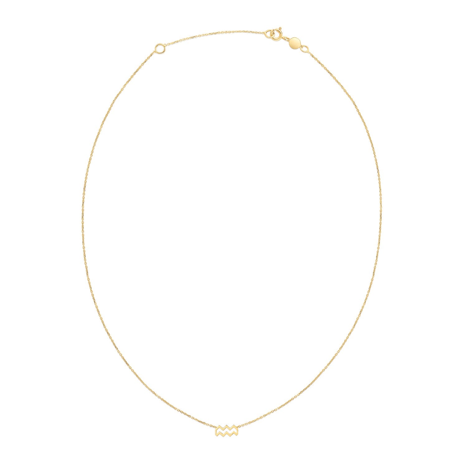 14K Yellow Gold Aquarius Necklace-Teresa&#39;s Fashionista LLC