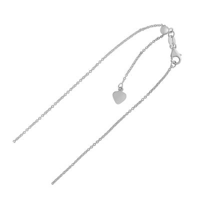 Adjustable Cable Chain in 14k White Gold (1.0mm)-Teresa&#39;s Fashionista LLC