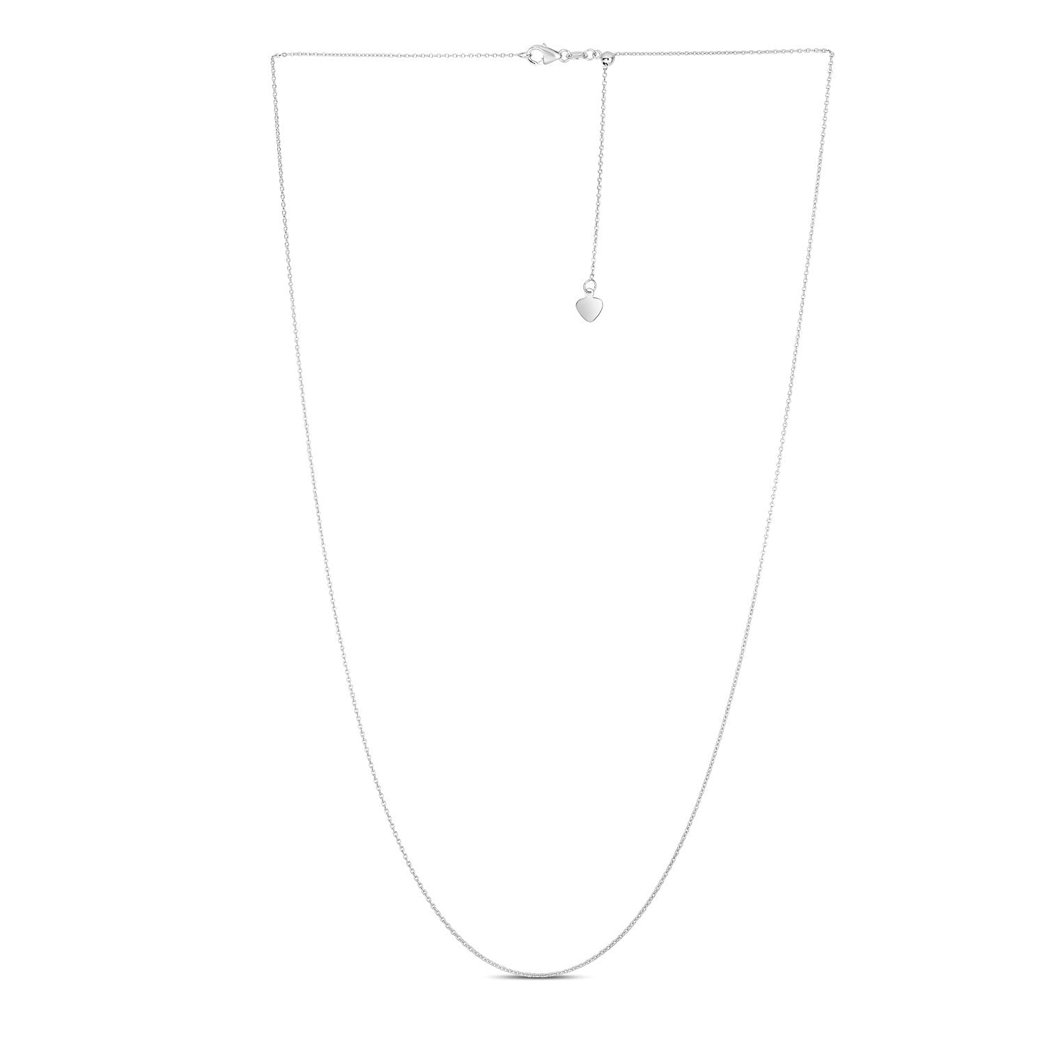 Adjustable Cable Chain in 14k White Gold (1.0mm)-Teresa&#39;s Fashionista LLC