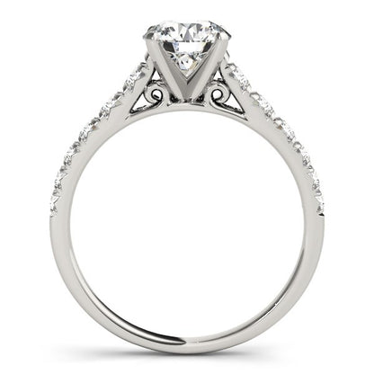 14k White Gold Prong Set Graduated Diamond Engagement Ring (1 7/8 cttw)-Teresa&#39;s Fashionista LLC