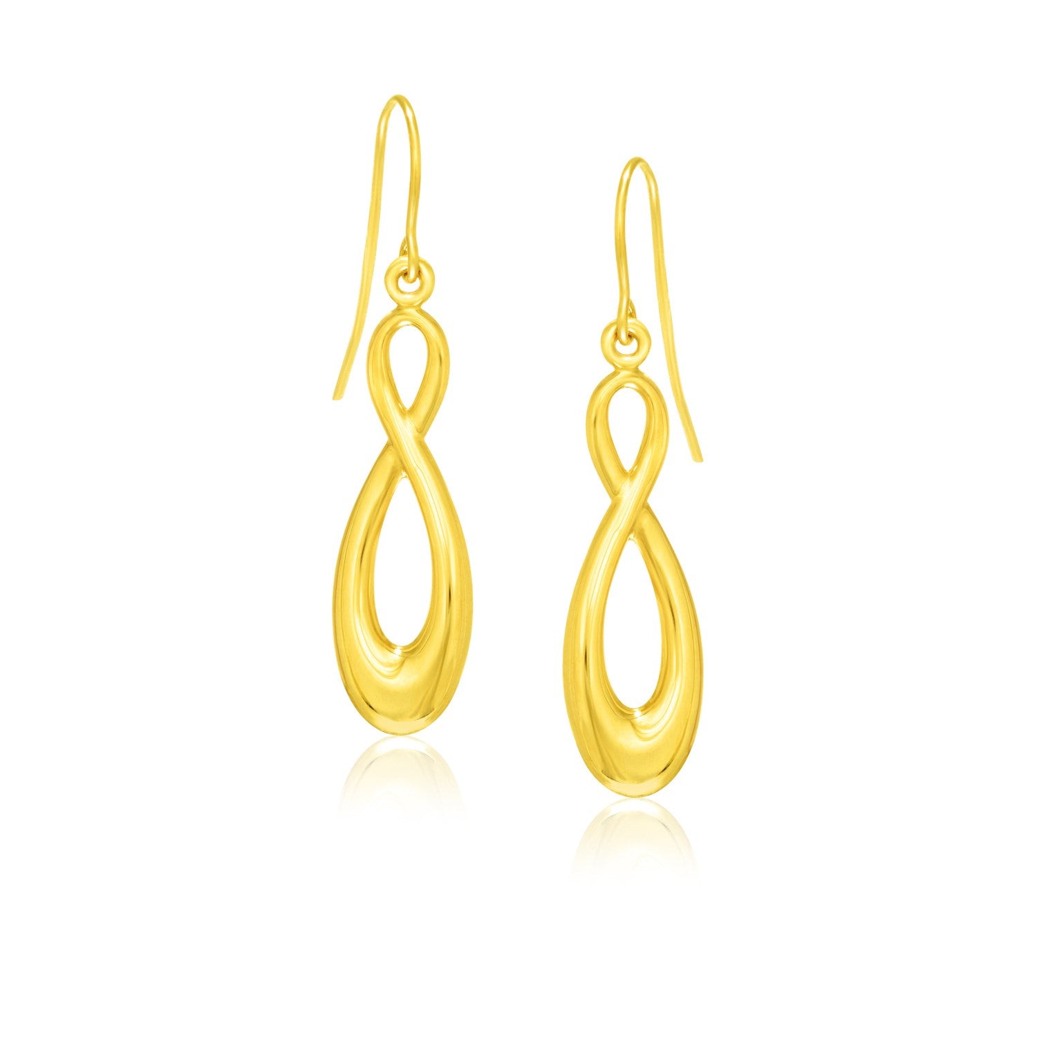 14k Yellow Gold Polished Earrings in Infinity Design-Teresa&#39;s Fashionista LLC